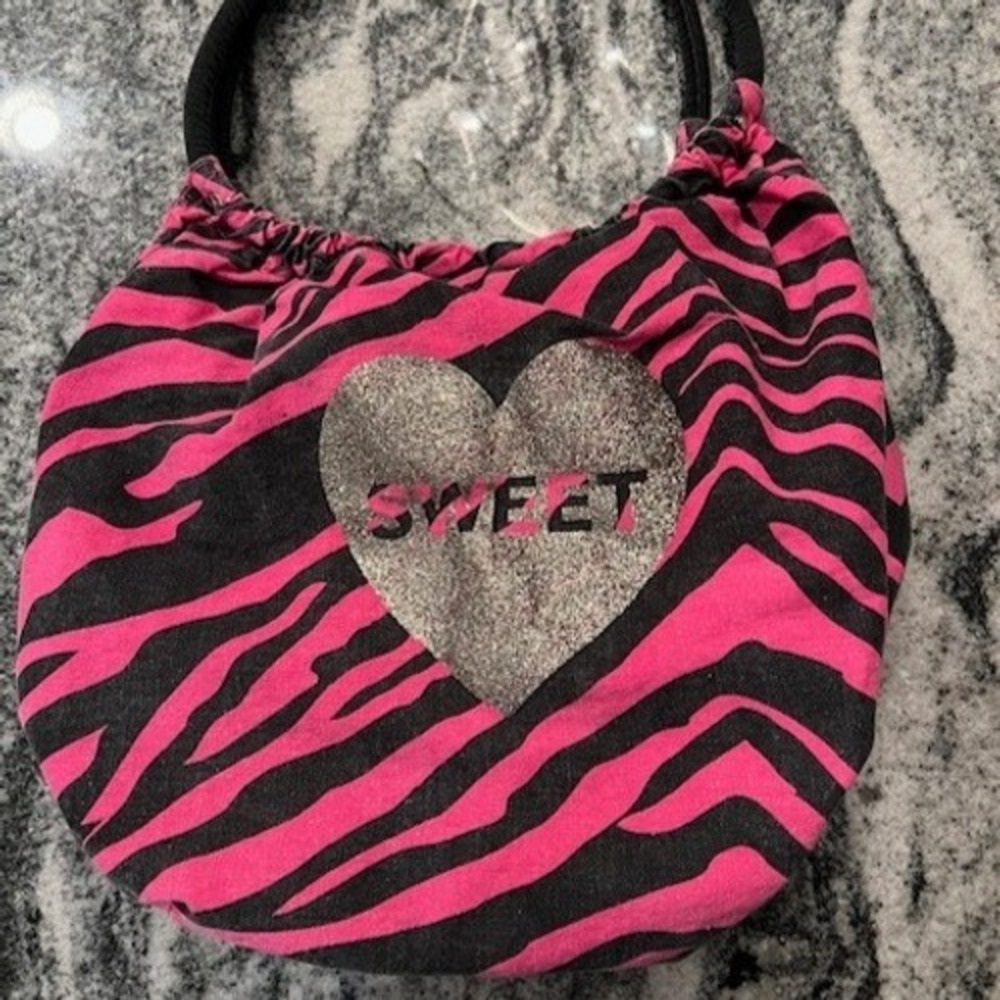 Pink Joe Boxer tote or hobo-style bag early 2000s (Y2K era) Vintage SWEET heart